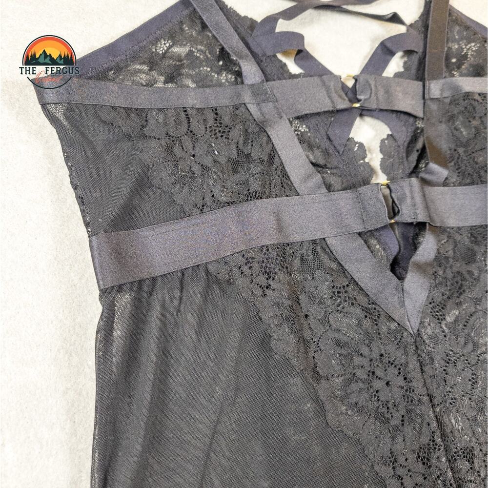 NWT Torrid Sexy Black Strappy Lace & Mesh Lingerie Bodysuit Plus Size 1 (14/16) - Picture 5 of 16